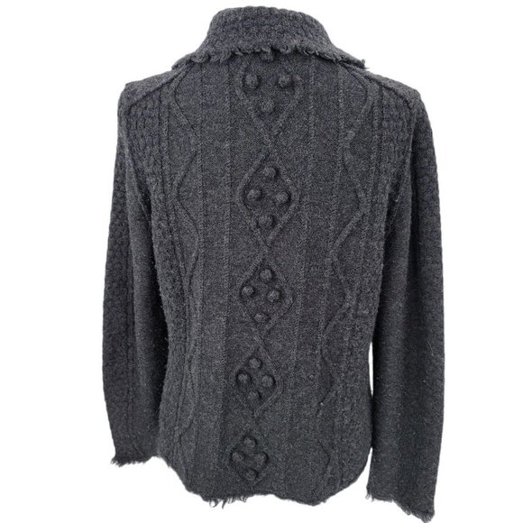 Tory Burch Wool Cardigan Sweater Chunky Large - Picture 4 of 7